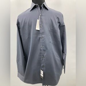 Van Heusen Mens Gray Long Sleeve Button Down Dress Shirt